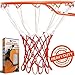 Heavy Duty Basketball Net Replacement - All-Weather Thick Nets Fit Standard Indoor and Outdoor 12-Loop Rims (White and Red)