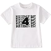 SOFEON Birthday Boy Shirt Toddler Boy 2nd 3rd 4th 5th 6th Birthday T-Shirt Kids 2-6 Years Old Birthday Gift Tees Party Top
