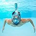 [Upgraded] Snorkel Mask Set for Adults and Children, Full Face Easybreath Anti-Leak Diving Gear with 180° Panoramic Sea View with Anti-Fog Ventilation and Action Camera Mount by Smarssen (Blue, Small)
