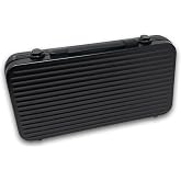 DA VINCI Professional Poker Chip Case, Black Polycarbonate Shell Hard Case with Aluminum Frame, and Strong EVA Rubber Interior Chip Tray (300 Chip Capacity)