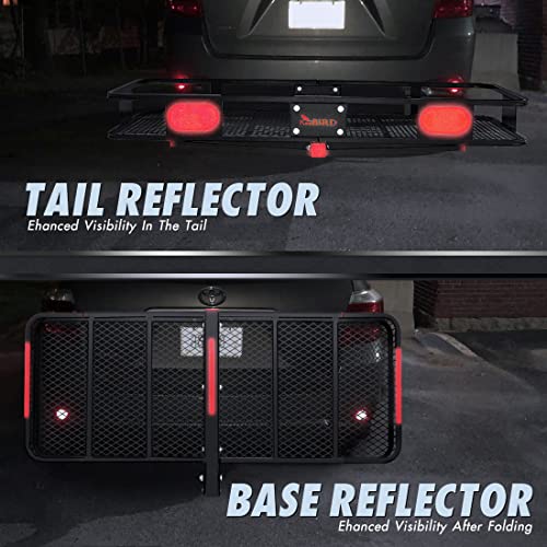 KING BIRD Folding Hitch Mount Cargo Carrier 60x24x6 inch with Ratchet