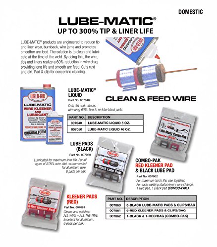 Weld-Aid-7061 Lube-Matic Wire Kleener Pad, Red (Pack of 6), full size - Image 3
