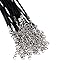 Mudder 20 Pieces Black Braided Imitation Leather Cord Rope Necklace Chain with Lobster Claw Clasp (2.0 mm)