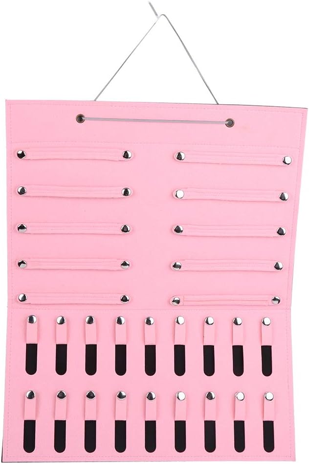 Hair Clip Organiser Headband Hairbow Storage Holder Felt Wall Hanging Organiser for Hair Clips Hair Ties Jewelry Home Decor(Pink)
