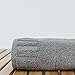 BC BARE COTTON Luxury Towel Collection 100% Turkish Cotton channeled Border Washcloths, Face Towel - Gray, 12 Pack of Thick Towel