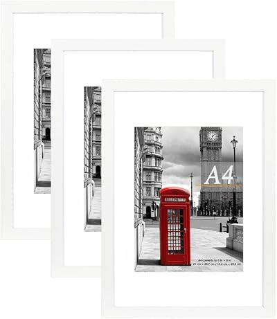 Scholar Tree White A4 Picture Frame Set of 3 with Mounts