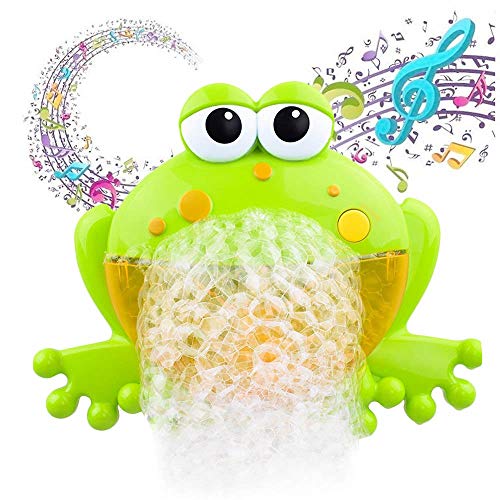 Eutuxia Musical Frog Bath Bubble Maker. Make Your Kids Enjoy Bath Time with Automatic Froggie Foam Blower. Great to use for Bath & Shower with Music.