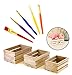 Set of 3 Small Wood crates with 5 Piece Paint Brush Set