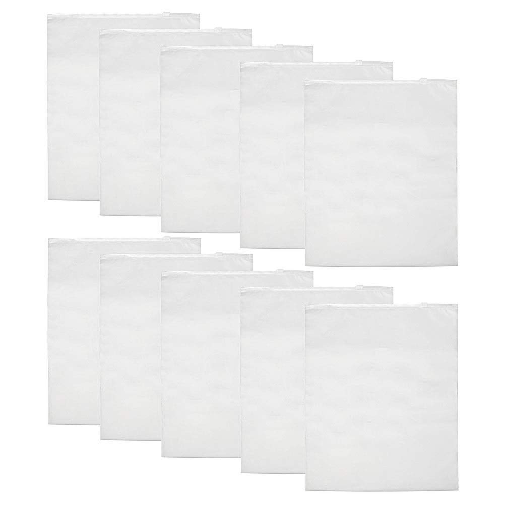 nuoshen 10 Piece Zip lock Seal Clothes Bags, Travel Space Saver Storage Bags Waterproof Plastic Luggage Organiser Pouch for Clothes