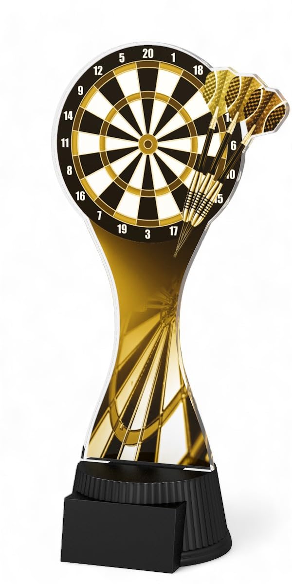Trophy Monster Toronto Classic Darts Trophy Size 190mm | for Clubs, Pubs & Leagues | Made from 6mm thick Printed in Sepia Colour Acrylic