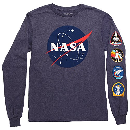 Fifth Sun NASA Logo Adult Long Sleeved T-Shirt - Navy (Small)