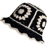 Women Crochet Bucket Hat Knitted Bucket Hat Handmade Cute 