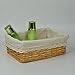 Wicker Woven Basket with White Lining for Cosmetics,Empty Gift Basket for Nuts Candy Bread,Liner removable