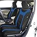 FH Group Front Set Cloth Car Seat Covers for Low Back Car Seats with Removable Headrest, Universal Fit, Airbag Compatible Seat Cover for SUV, Sedan, Van, Blue