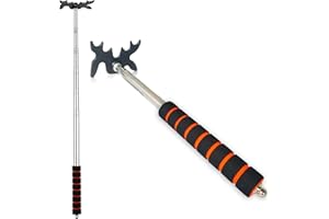 Retractable Billiards Pool Cue Stick Bridge with Head, Stainless Steel Metal Telescopic Pool Cue Bridge