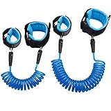 Anti Lost Wrist Link [2 Pack] 1.5M & 2.5M Safety Velcro Wrist Link for Toddlers, Children & Kids (Blue) by Blisstime
