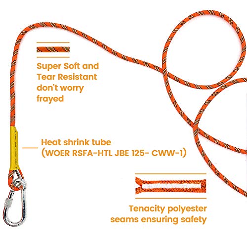 Trsmima Outdoor Climbing Rope, 8MM Diameter Static Rock Climbing Rope