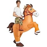 KOOY Inflatable Horse Costume Adult Ride On Horse Costumes Cowboy Cowgirl Blow Up Funny Riding Horse Suit for Men Women Halloween Party