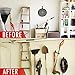 3pcs Garage Hanger Hooks for Hanging Ladder Hose Extension Cord Shovel Bike Chair Garden Tools, [UPGRADE VERSION] Wall Mount Organizer Storage Holder with Longer Screws Included and Anti Slip Rubber