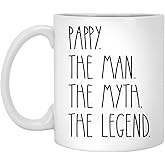 OwingsDesignsPerfect Pappy The Man The Myth The Legend Coffee Mug - Pappy Rae Dunn Style - Happy Birthday Pappy - Best Pappy Coffee Mug - Father's Day Mug For Pappy 11oz, White (9YRGJJOQIN-11oz)