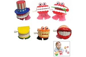 iwobi 6 Pcs Clockwork Walking Teeth Toys Wind Up Toys Halloween Toys for 14+