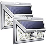 Litom 24 LED Solar Light, Super Bright Motion Sensor Outdoor Lights Wide Angle with 6 LEDs Wireless Waterproof Security Lights for Front Door, Patio, Deck, Yard, Garden-2 Pack