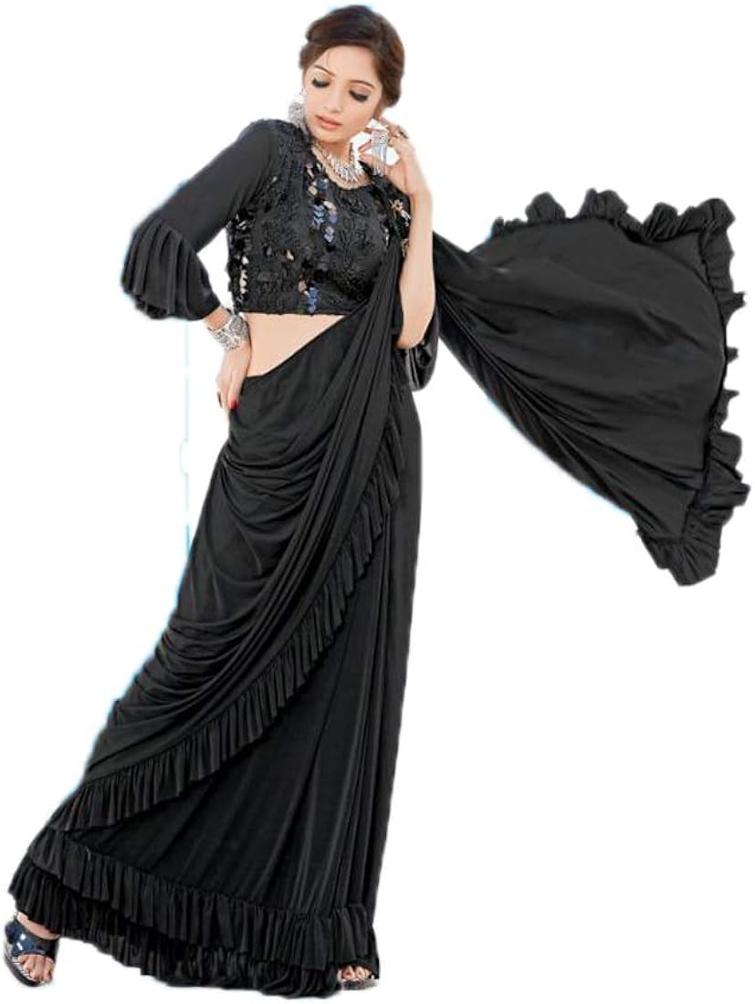 party wear gown made by saree