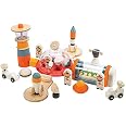 Stazione Spaziale Tender Leaf Toys In Legno | Giocattolo Educativo Con Astronauti E Razzi, TL8312