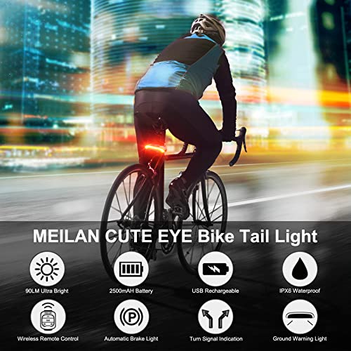 MEILAN Smart Bike Tail Light with Turn Signals and Automatic Brake