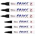 U.S. Art Supply Set of 6 Black Oil Based Paint Pen Markers, 3 Medium and 3 Fine Point Tips - Permanent Ink That Works on Glass, Wood, Metal, Rubber, Rocks, Stone, Arts, Crafts & Tools