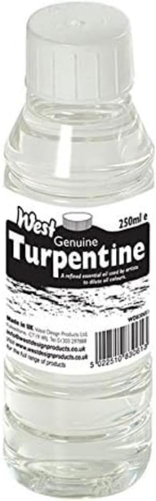 West Genuine Turpentine 250ml - Clean Tools, Paintbrushes & Oils
