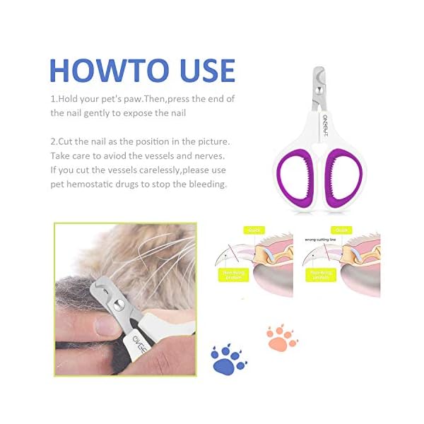 OneCut Pet Nail Clippers, Update Version Cat & Kitten Claw Nail Clippers for Trimming, Professional Pet Nail Clippers…