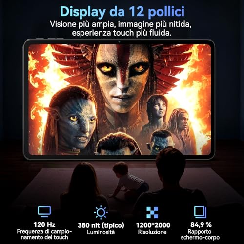 2026 Android Tablet 16, 12 Inch Tablet with Keyboard, 4G LTE+5G WiFi,24GB RAM+128GB ROM, Octa-Core Tablets with Pen/Mouse for Work and Study, 9000mAh,WideVine L1/Gemini AI/GPS/Face ID, 4 Year Warranty