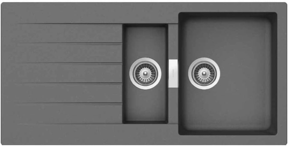 Schock Primus D150 1.5 Bowl Croma Grey Granite Kitchen Sink & Waste PRID150CR