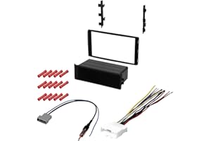 CACHÉ KIT2001 Bundle with Car Stereo Installation Kit for Nissan Versa 2013 – 2016 Withoversized Radio – in Dash Kit, Harness, Antenna for Single or Double Din Radio Receivers (4 Item)
