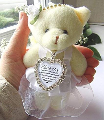 flower girl teddy bear gift personalised