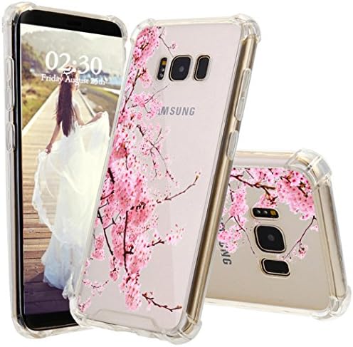 Galaxy S8 Case, JEXICASE Cherry Blossoms Pattern Clear Slim Protective Shock Absorption Scratch Resistant Technology Bumper Hybrid Case Cover for Samsung Galaxy S8
