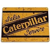 NA Metal Tin Sign Decor Iron Painting Caterpillar Shop Garage Tractor Equipment Sign Farm Vintage Art Deco