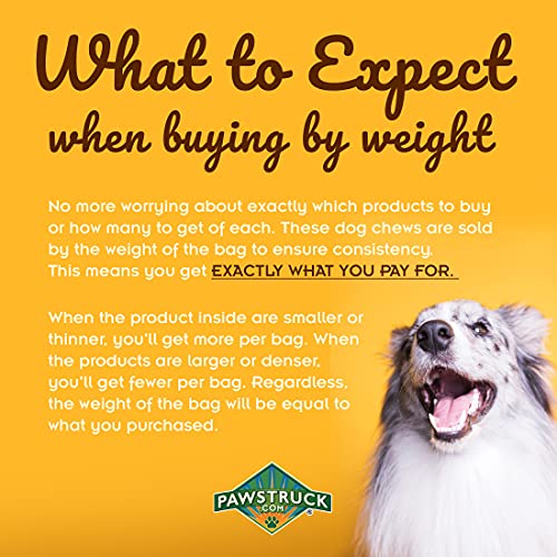 Pawstruck Bully Slices Rawhide Chews, 1 lb. Long Lasting Treats, Low