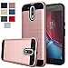 MOTO G4 Case,Moto G4 Plus Case, Aomax@ Hard Silicone Rubber Hybrid Armor Shockproof Protective Holster Cover Case For Motorold MOTO G4/G4 Plus (VLS ARMOR Rose Gold)