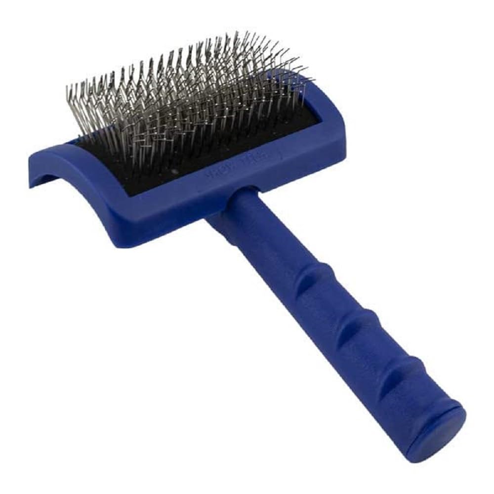 Show Tech Tuff On Tangles Long Pin Slicker Brush - Professional Dog Slicker Brush for Dogs | Suitable for Long-Haired Pets | Ergonomic Design | Enhance Your Pet's Coat Health & Appearance - Firm