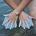 Easyinsmile Mens/Womens/Kids Webbed Swimming Gloves Silicone Soft Eco-friendly Hand Paddles for Swimming Surfing Diving Water Exercise-Increased Water Resistance (L(for men)) (Blue, L(for Men)