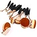 Micup 10 Pcs Professional Oval Makeup Brushes Set Multi-Using Toothbrush Curve Face Cosmetic Brushes (Rose Gold)