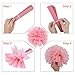 PAXCOO Pink and Gold Tissue Pom Poms Lanterns and Party Balloons for Baby Shower Party Decorations