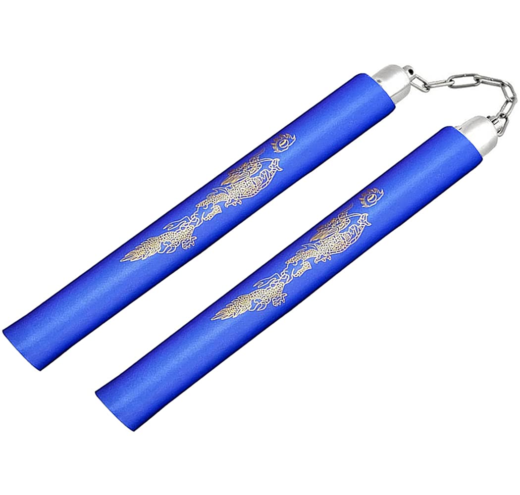 Fayscingo Foam Training Nunchucks Martial Arts Nunchakus Portable Padded Sponge Practice Nunchakus for Kids Adults and Beginners (Blue) โ image 1