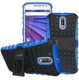Moto G4 Case, Moto G4 Plus Case - OEAGO [Shockproof] [Impact Protection] Tough Rugged Dual Layer Protective Case Cover with Kickstand for Motorola Moto G4 / G4 Plus (Moto G Plus, 4th Gen) - Blue