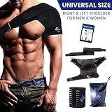 Shoulder Brace Support Kit | Copper Compression Sleeve | Breathable Neoprene, Pressure Pad, Wrist Brace + Carry Bag- Dislocated Rotator Cuff Tear Labrum, AC Joint,Strains, Frozen, Soreness Prevention