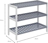 Vencier Bamboo Shoe Rack Natural 3 Tier Easy Assembly Large Capacity view 3