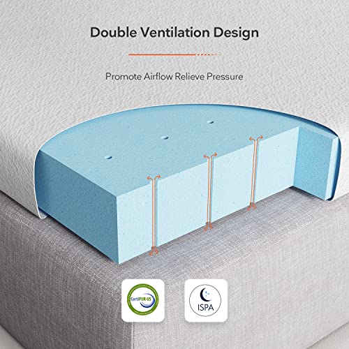 Sweetnight XL Twin Mattress Topper, 2 Inch Cooling Gel Infused Foam