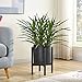 FaithLand Metal Plant Stand, Mid Century Planter Stand, Weather Resistant Potted Plant Holder, Black, Hold Up to 10 Inch Planter(Planter Not Included)
